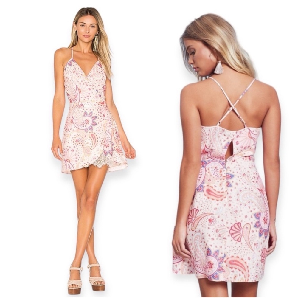 New Lovers+ Friends Pink Spaghetti Strap Dress